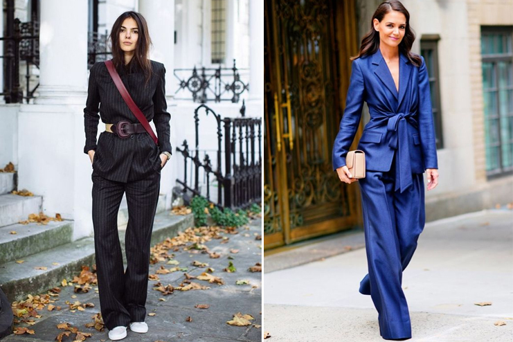 Belted-blazer-with-flared-pants