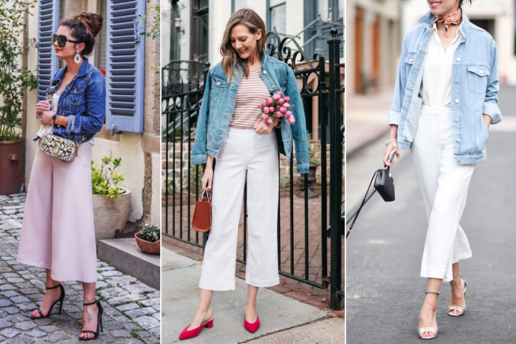 Denim jacket and culottes