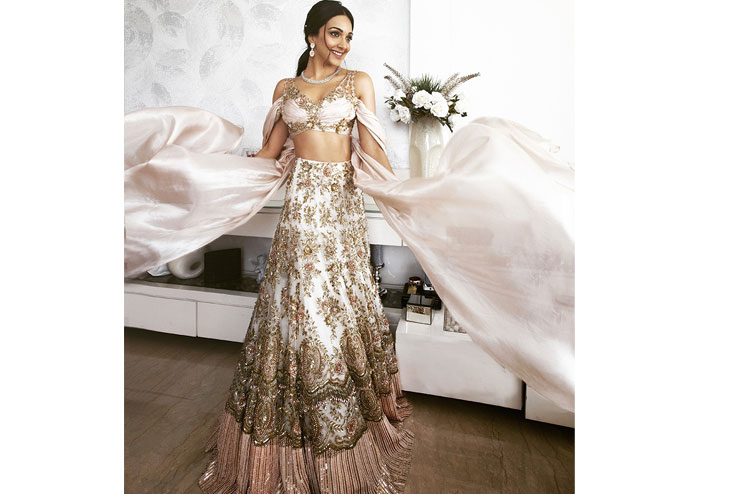 Ivory lehenga with gold touch