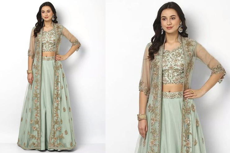 Jacket over lehenga