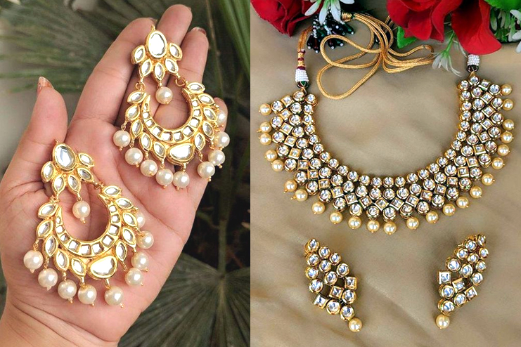 Kundan-Jewelry-with-pearl-drops