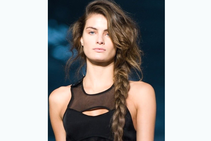 Messy braid with side bangs