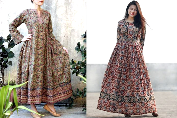 Multi colour khadi dress