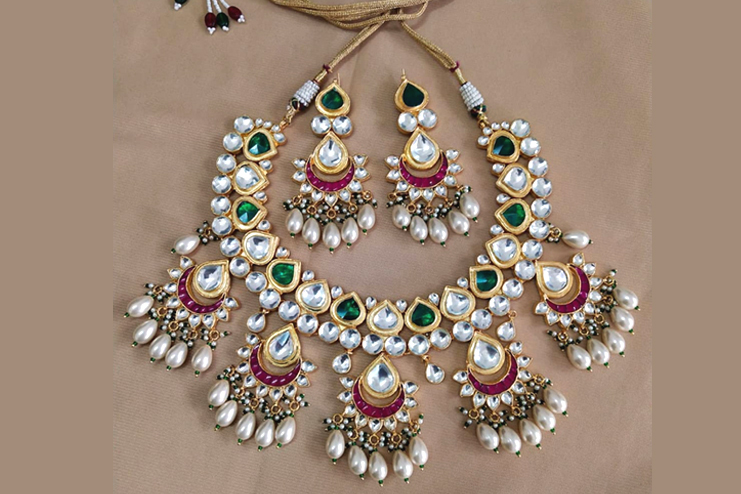 Multi colour kundan jewelry