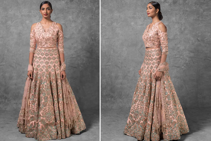 Peach bridal lehenga