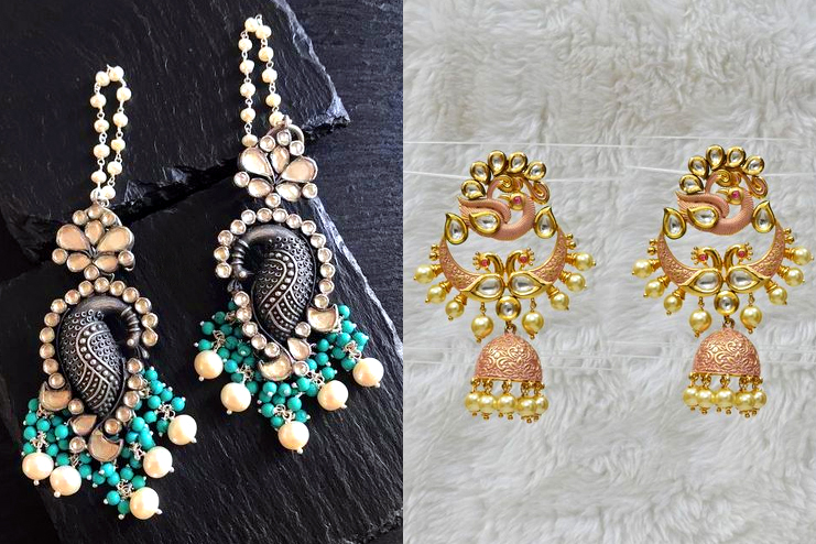 Peacock kundan jewelry