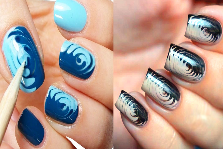 Spiral-marble-nail-art