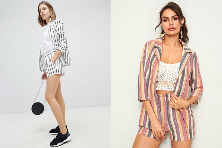 Stripped-blazer-with-shorts