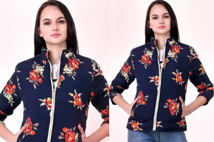 TAANI FAB-CREATIONS-Flower-Print-Bomber-Jacket