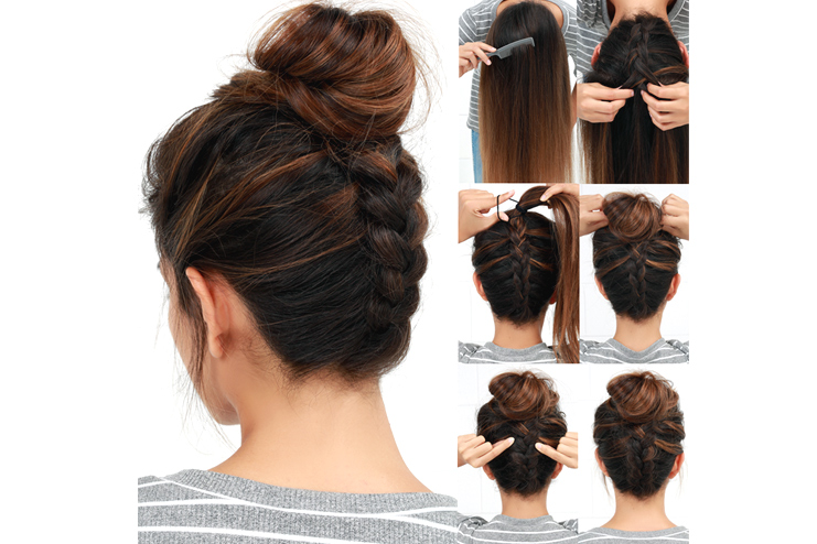 Upside-down-French-braid-with-bun