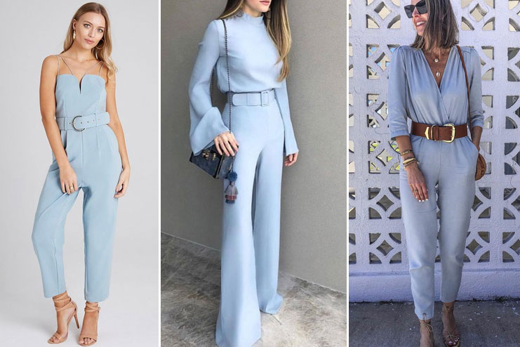 Wide belt with a jumpsuit