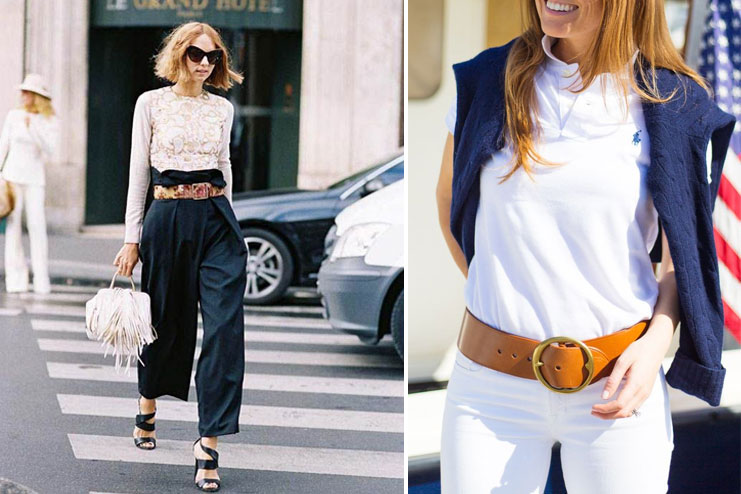 Wide belt with tee-top and pants