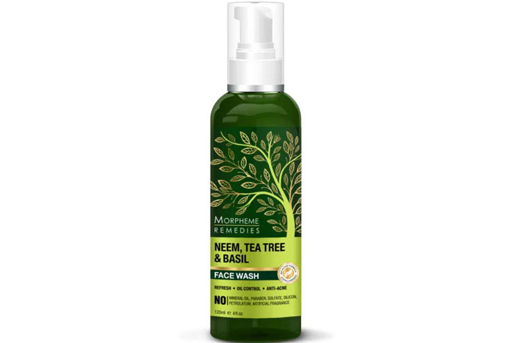 Morpheme Remedies Neem, Tea Tree Basil Oil Control Anti Acne Soap Free Face Wash